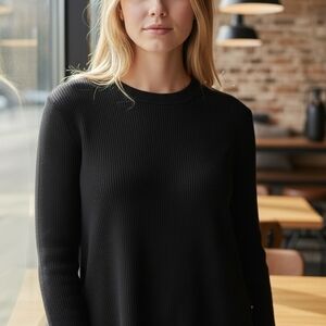 Tommy John Black Ribbed Top